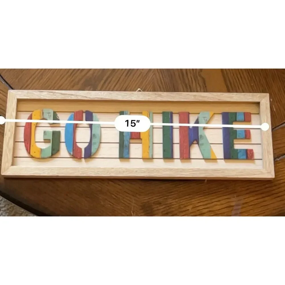 Target “Go Hike ” Wood Wall Sign New
